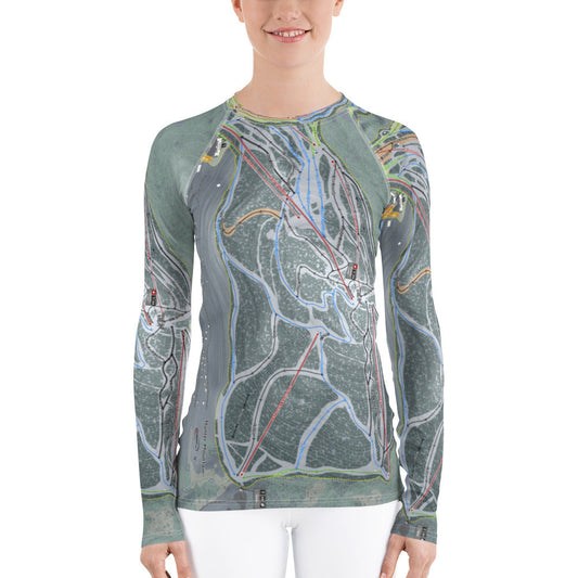 Hunter Mountain, New York Ski Trail Map Women's Base Layer Top - Powderaddicts