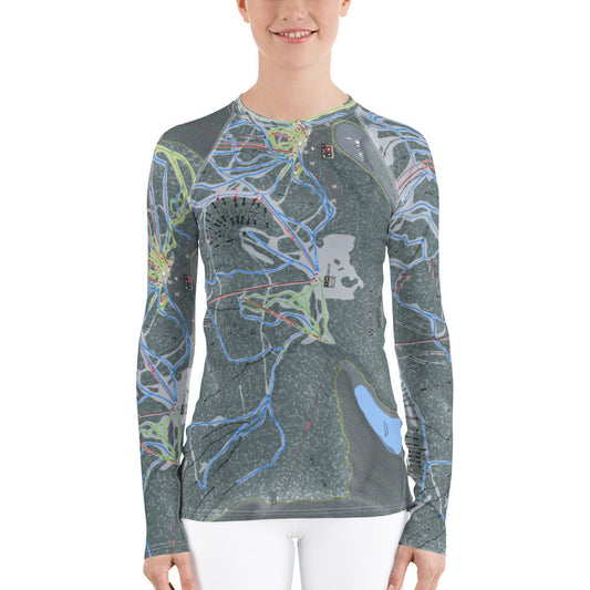 Wolf Creek, Colorado Ski Trail Map Women's Base Layer Top - Powderaddicts