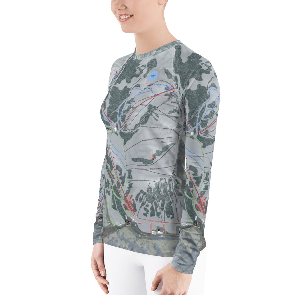 Alta, Utah Ski Trail Map Women&#39;s Base Layer Top - Powderaddicts