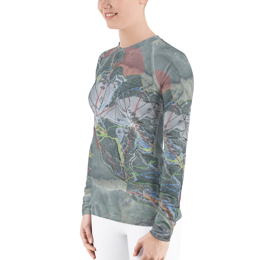 Vail, Colorado Ski Trail Map Women's Base Layer Top - Powderaddicts