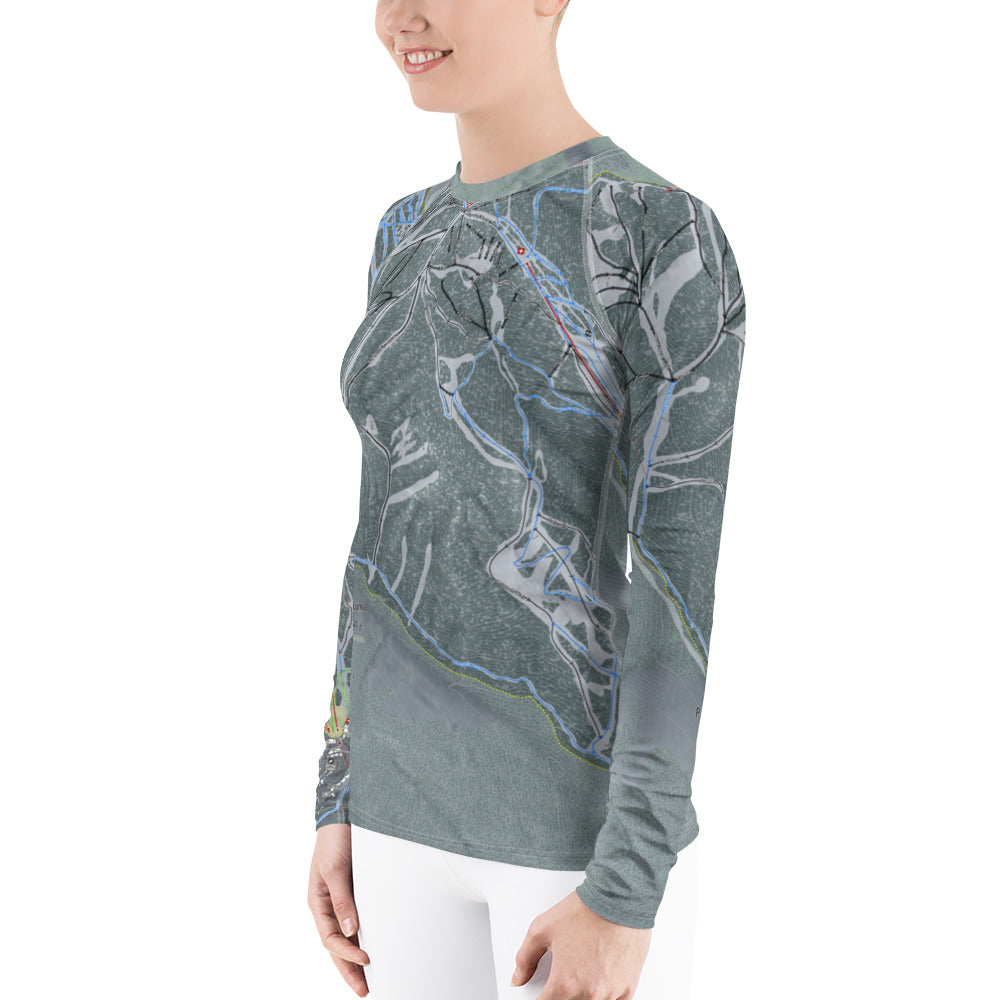 Panorama, British Columbia Ski Trail Map Men's Base Layer Top - Powderaddicts