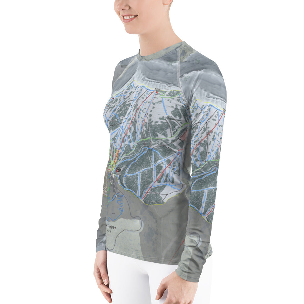 Grand Targhee, Wyoming Ski Trail Map Women&#39;s Base Layer Top - Powderaddicts