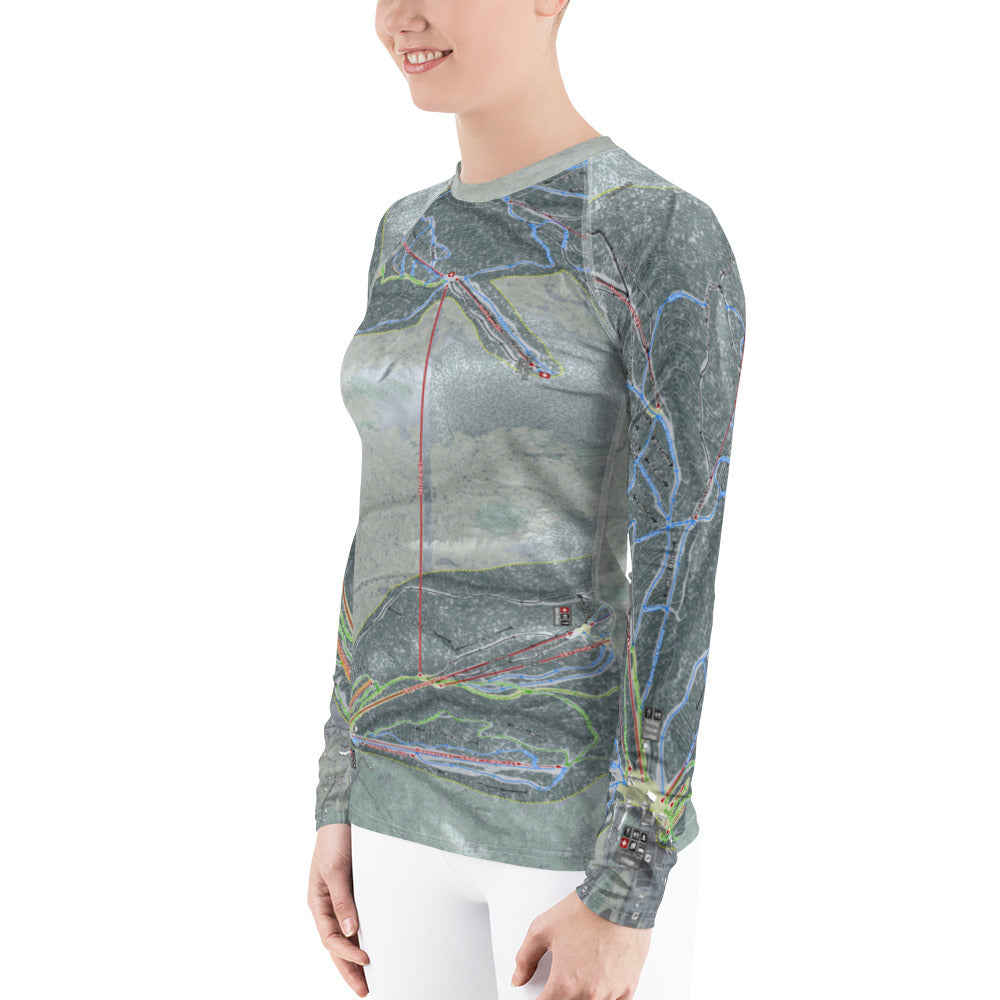 Sugarbush, Vermont Ski Trail Map Women&#39;s Base Layer Top - Powderaddicts