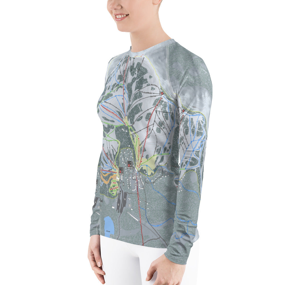 Sugar Bowl, California Ski Trail Map Women&#39;s Base Layer Top - Powderaddicts