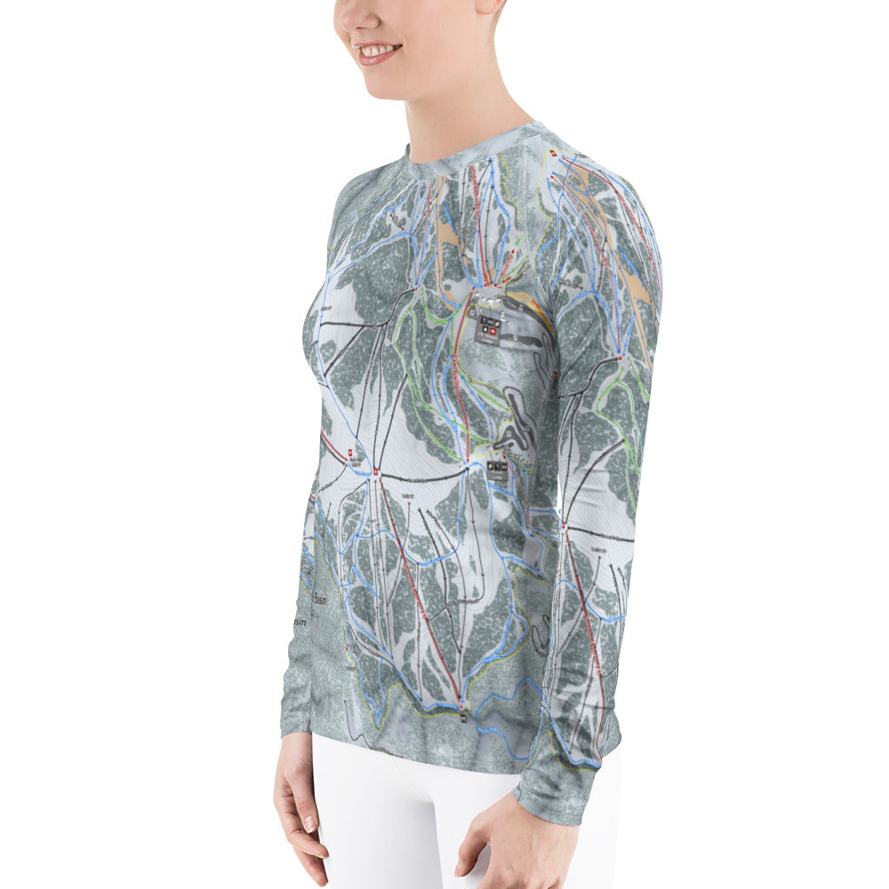 Bogus Basin, Idaho Ski Trail Map Women&#39;s Base Layer Top - Powderaddicts