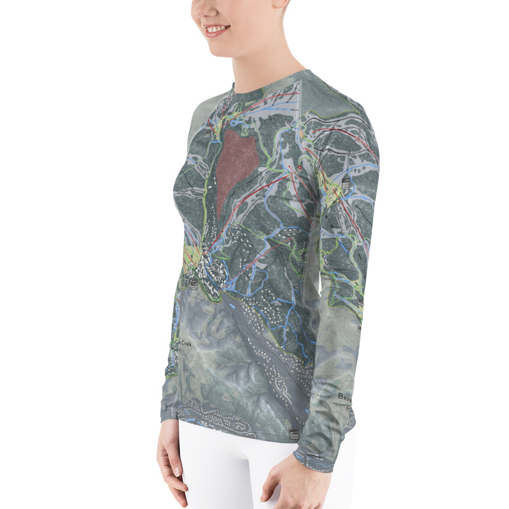Beaver Creek, Colorado Ski Trail Map Women's Base Layer Top - Powderaddicts