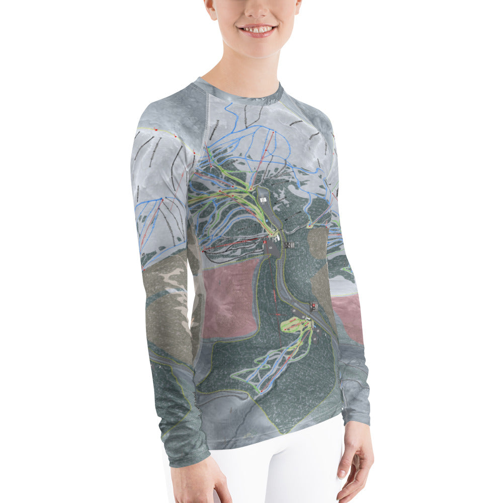 Loveland, Colorado Ski Trail Map Women&#39;s Base Layer Top - Powderaddicts