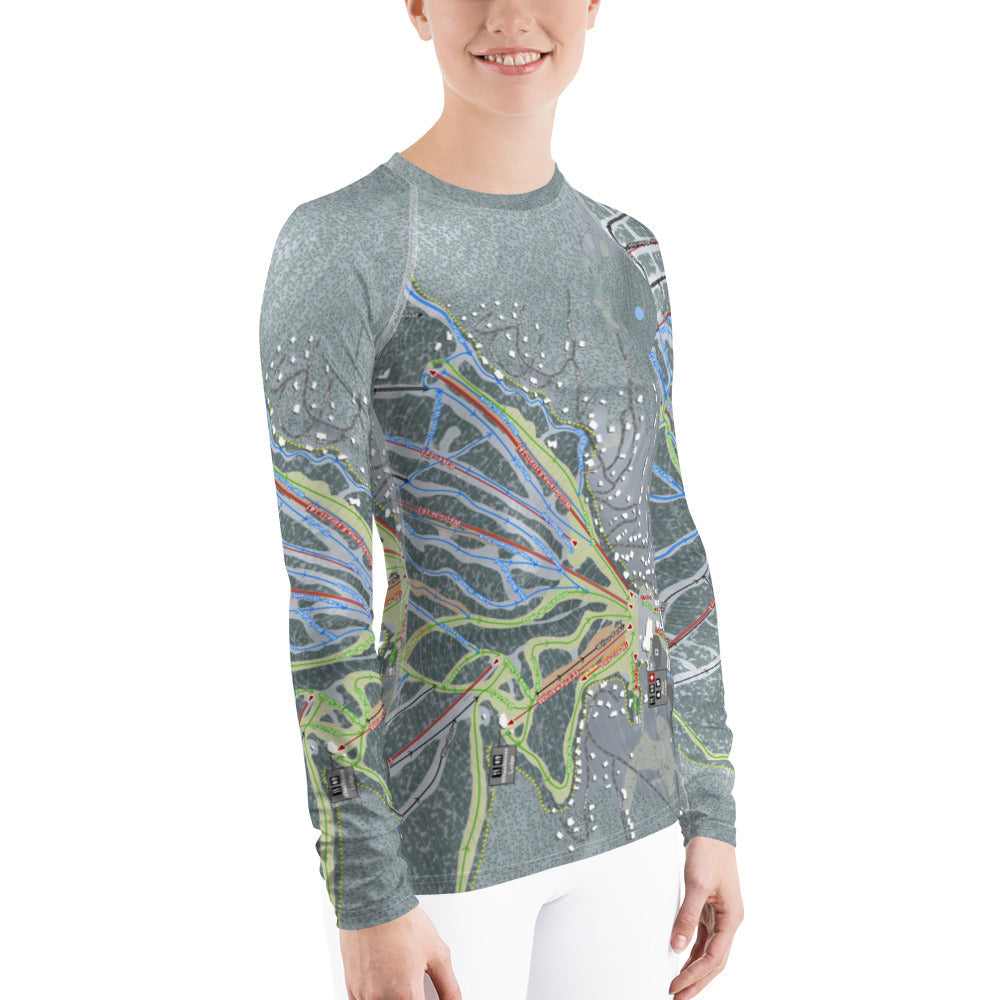Windham Mountain, New York Ski Trail Map Women's Base Layer Top - Powderaddicts