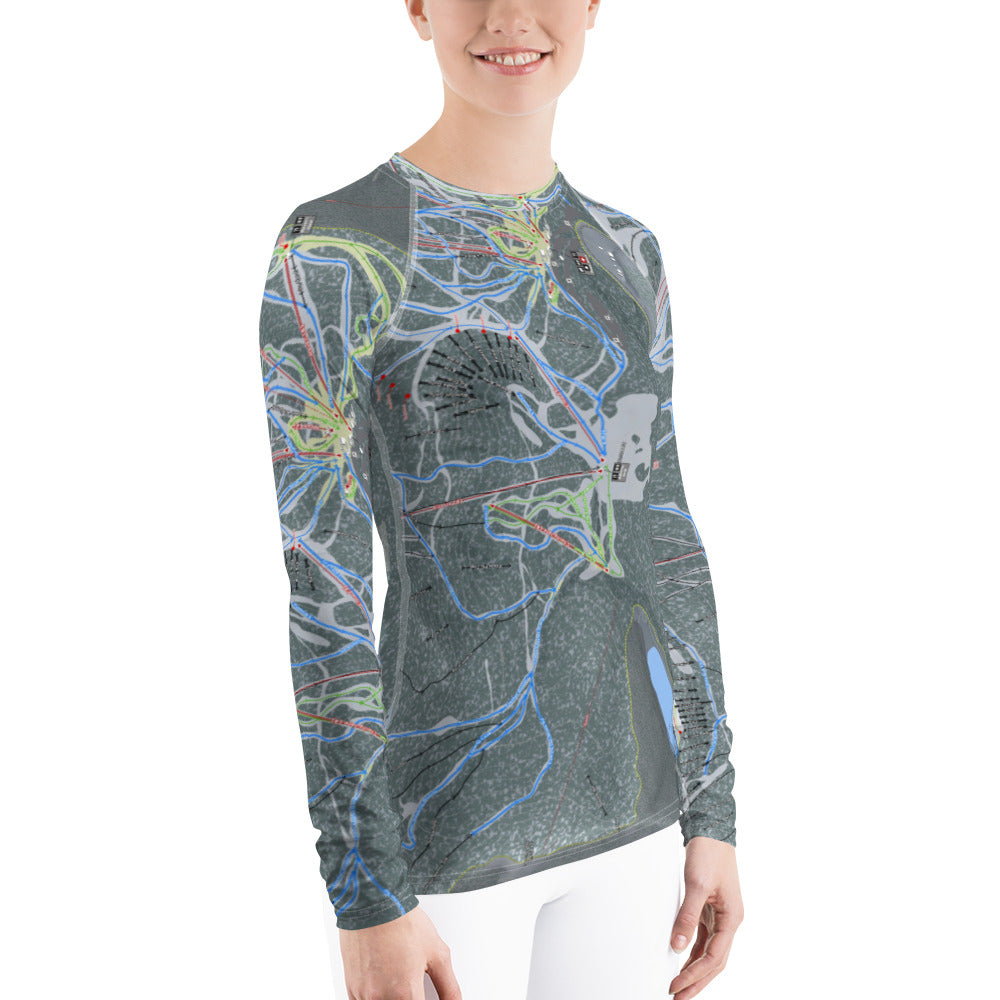 Wolf Creek, Colorado Ski Trail Map Women&#39;s Base Layer Top - Powderaddicts