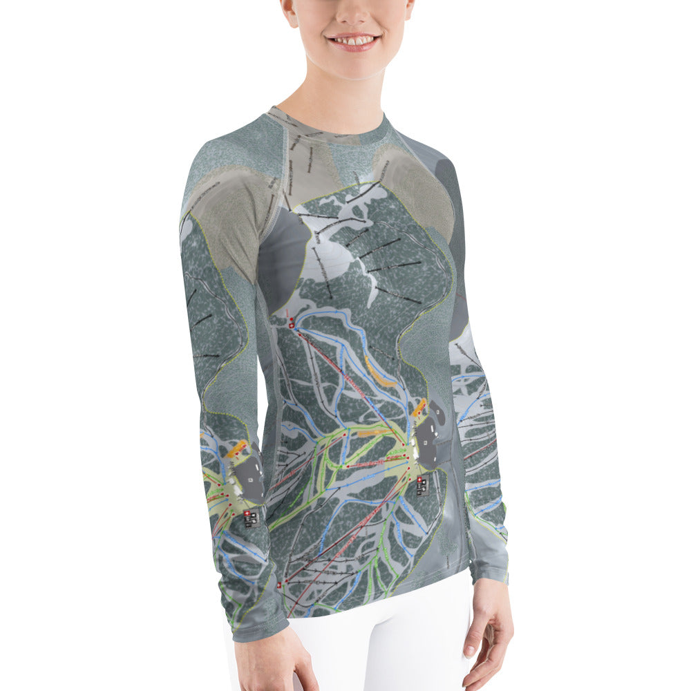 Monarch Mountain, Colorado Ski Trail Map Women&#39;s Base Layer Top - Powderaddicts