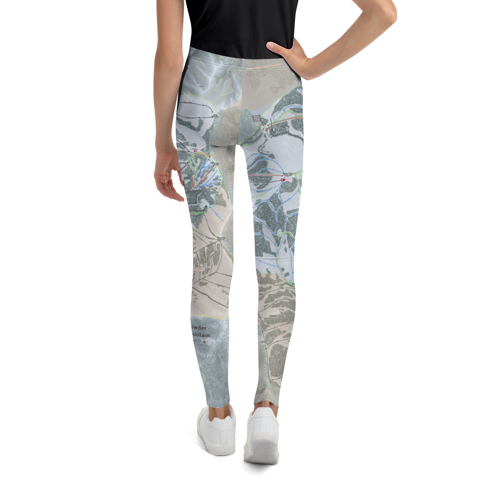 Powder Mountain, Utah Ski Trail Map Youth Leggings