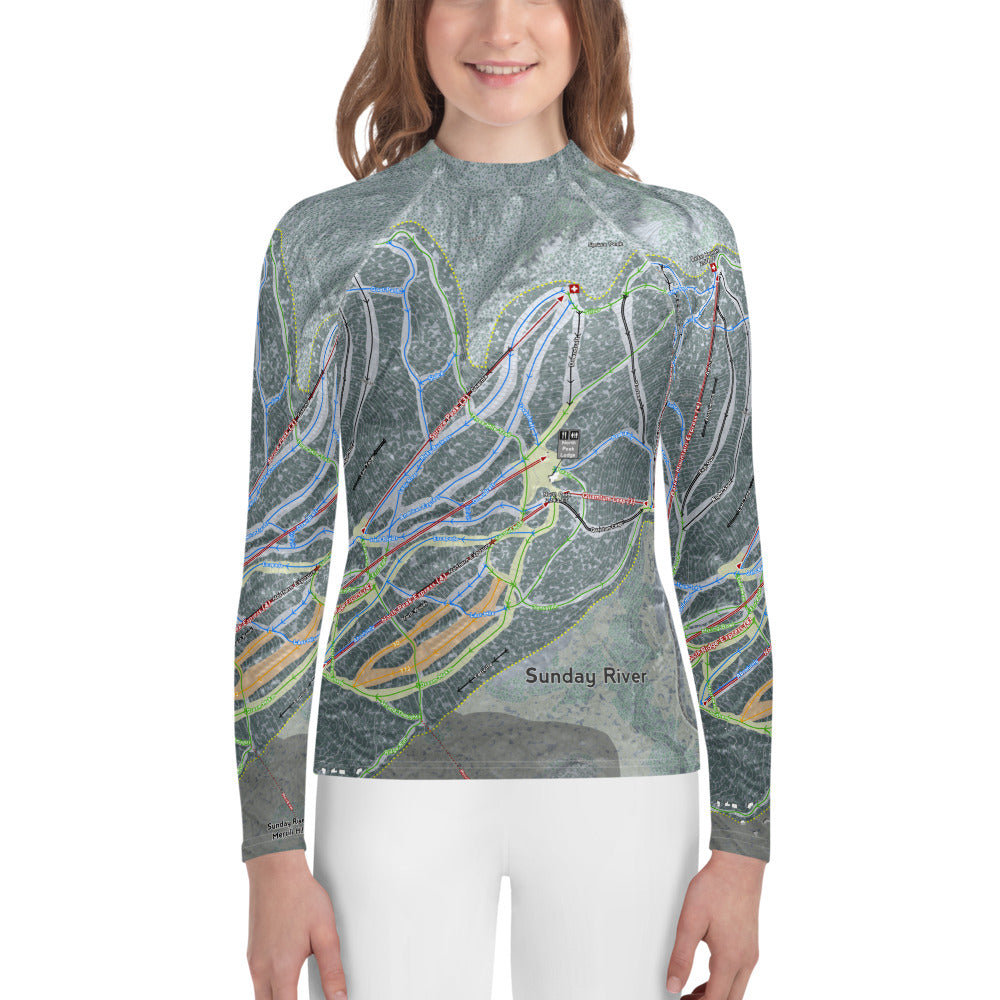 Sunday River, Maine Ski Trail Map Youth Layers - Powderaddicts