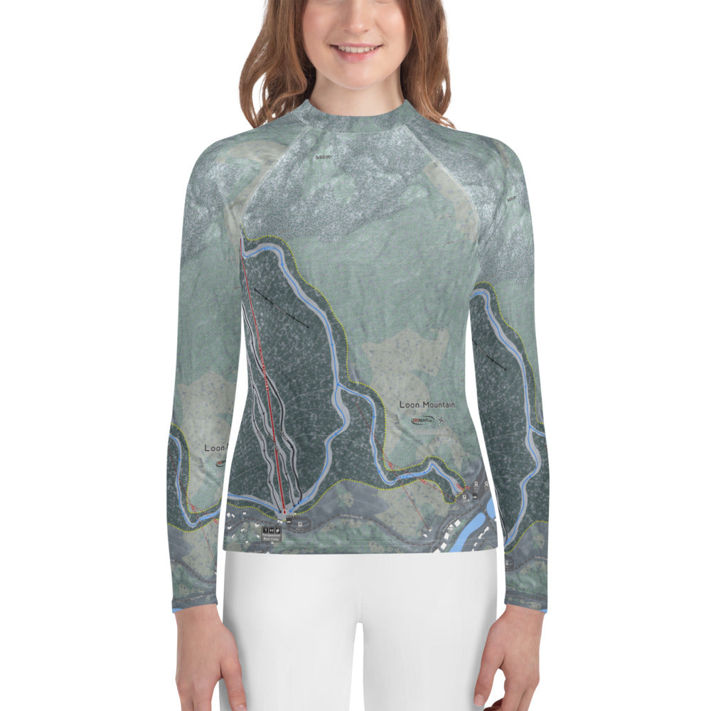Loon Mountain ,New Hampshire Ski Trail Map Youth Top Layers