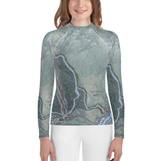 Loon Mountain ,New Hampshire Ski Trail Map Youth Top Layers