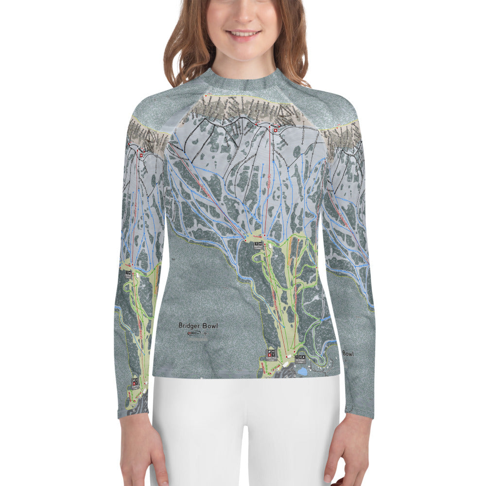 Bridger Bowl, Montana Ski Trail Map Youth Layers