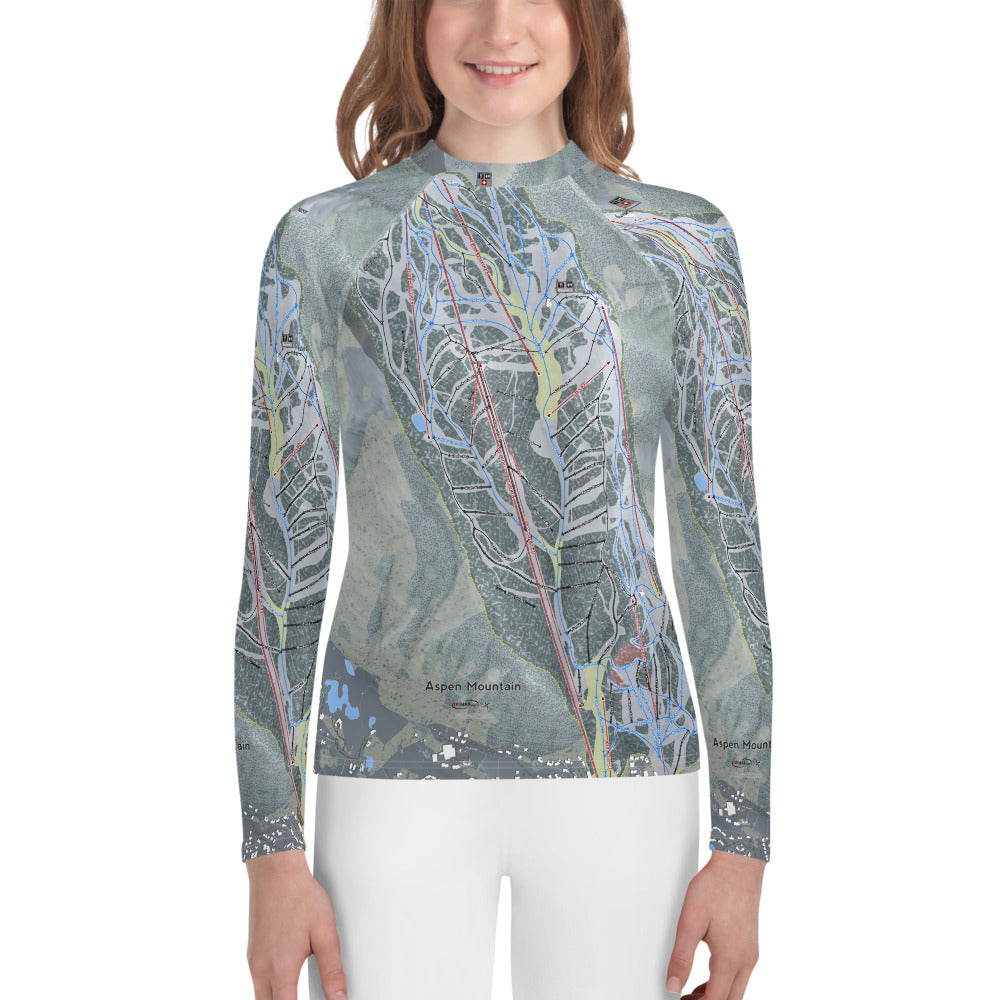 Aspen Mountain, Colorado Ski Trail Map Youth Top