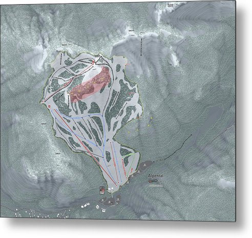 Alpental Ski Trail Map - Metal Print - Powderaddicts