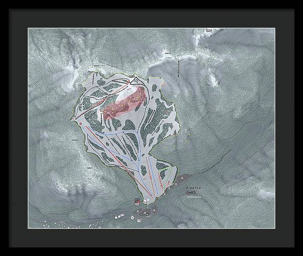 Alpental Ski Trail Map - Framed Print - Powderaddicts