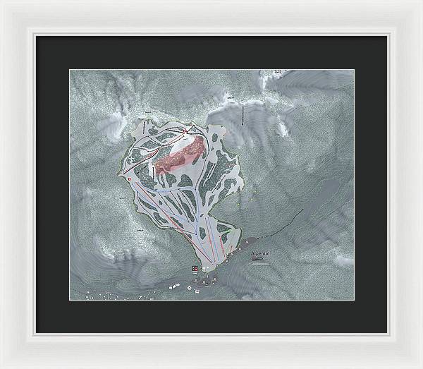 Alpental Ski Trail Map - Framed Print - Powderaddicts
