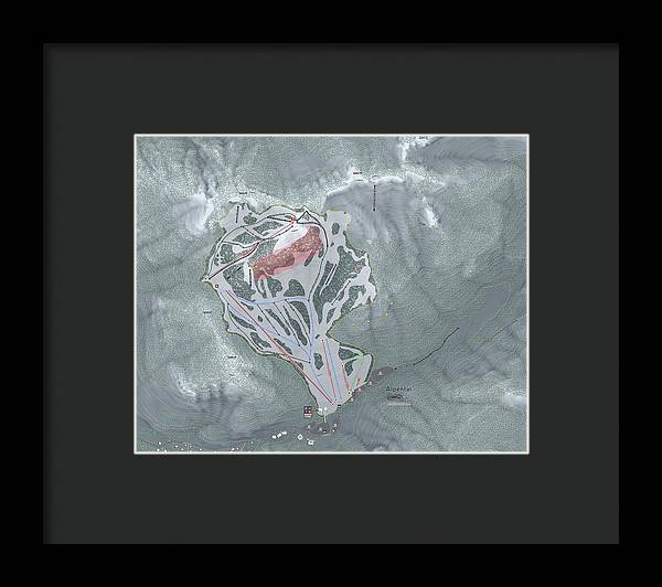 Alpental Ski Trail Map - Framed Print - Powderaddicts