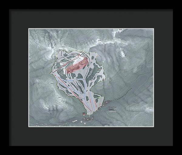 Alpental Ski Trail Map - Framed Print - Powderaddicts