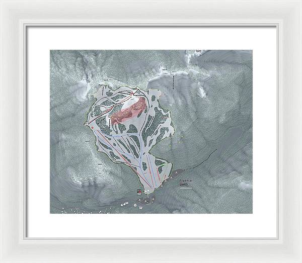 Alpental Ski Trail Map - Framed Print - Powderaddicts