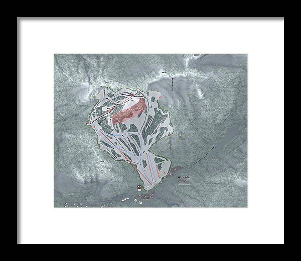 Alpental Ski Trail Map - Framed Print - Powderaddicts
