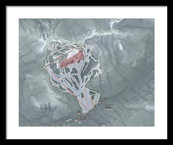 Alpental Ski Trail Map - Framed Print - Powderaddicts