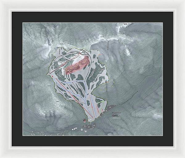 Alpental Ski Trail Map - Framed Print - Powderaddicts