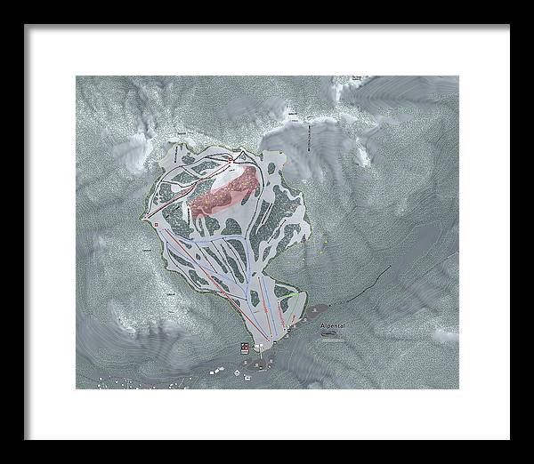 Alpental Ski Trail Map - Framed Print - Powderaddicts