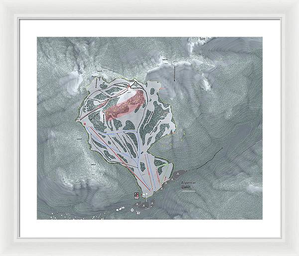 Alpental Ski Trail Map - Framed Print - Powderaddicts