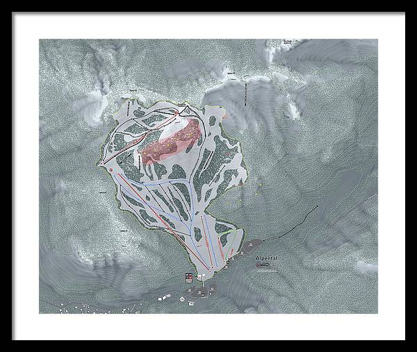 Alpental Ski Trail Map - Framed Print - Powderaddicts