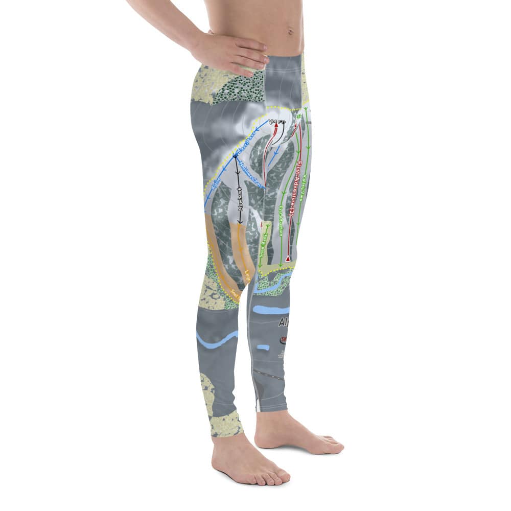 Alpine Valley, Michigan Ski Trail Map Men's Base Layer Bottom - Powderaddicts
