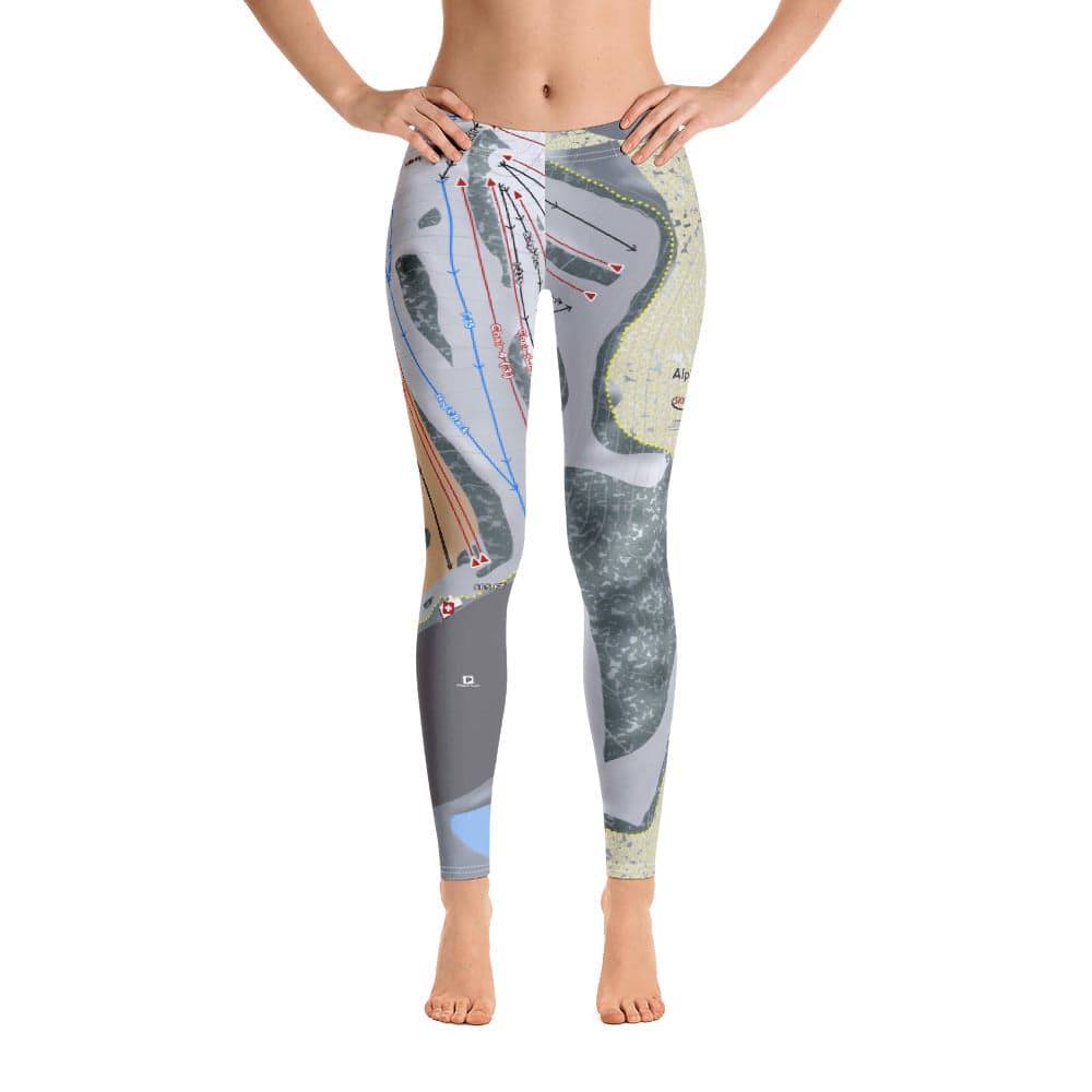 Alpine Valley, Michigan Ski Trail Map Women's Base Layer Bottom - Powderaddicts