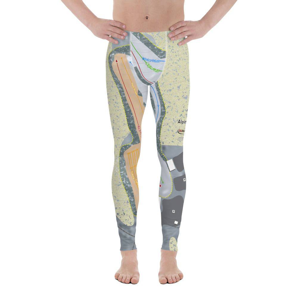 Alpine Valley, Ohio Ski Trail Map Men's Base Layer Bottom - Powderaddicts