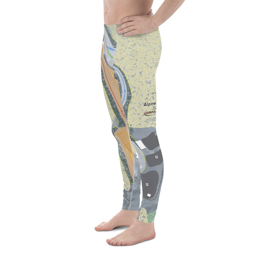 Alpine Valley, Ohio Ski Trail Map Men&#39;s Base Layer Bottom - Powderaddicts