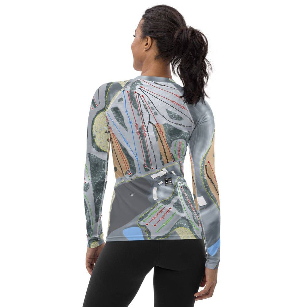 Alpine Valley, Ohio Ski Trail Map Women's Base Layer Top - Powderaddicts