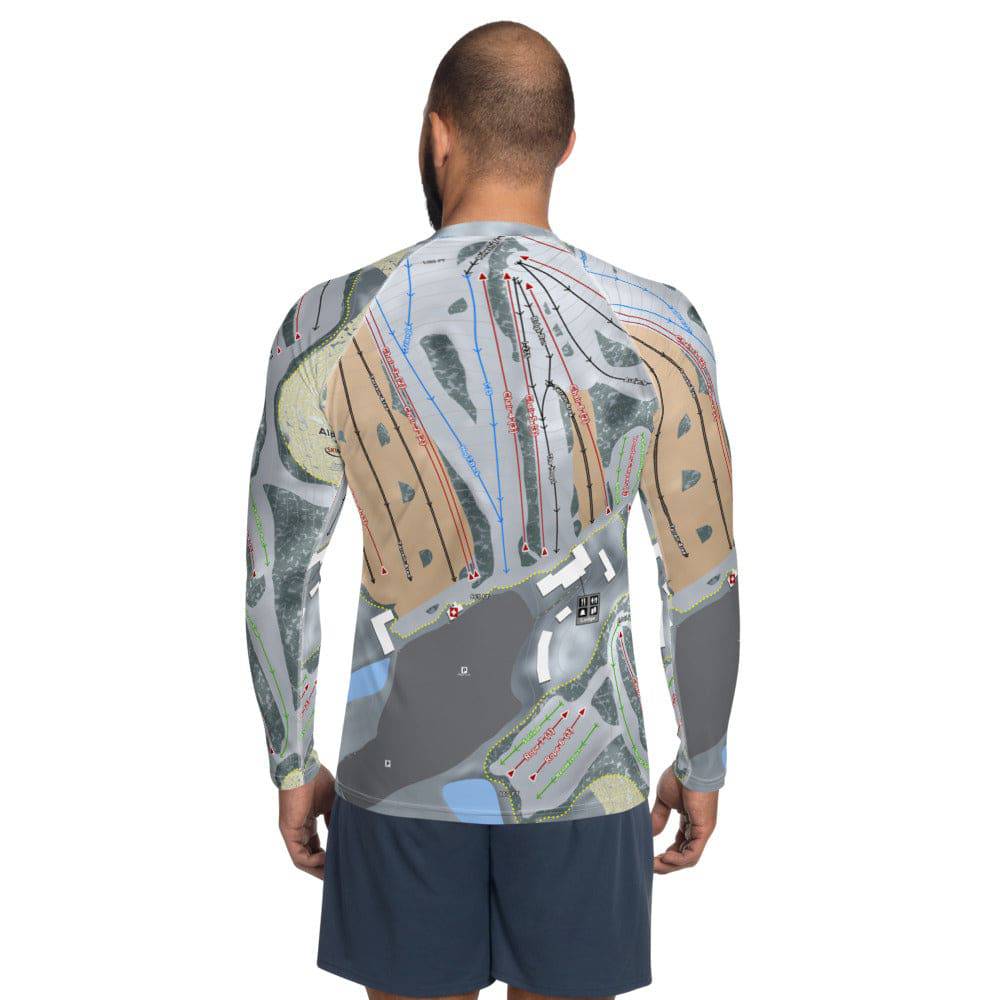 Alpine Valley, Wisconsin Ski Trail Map Men's Base Layer Top - Powderaddicts