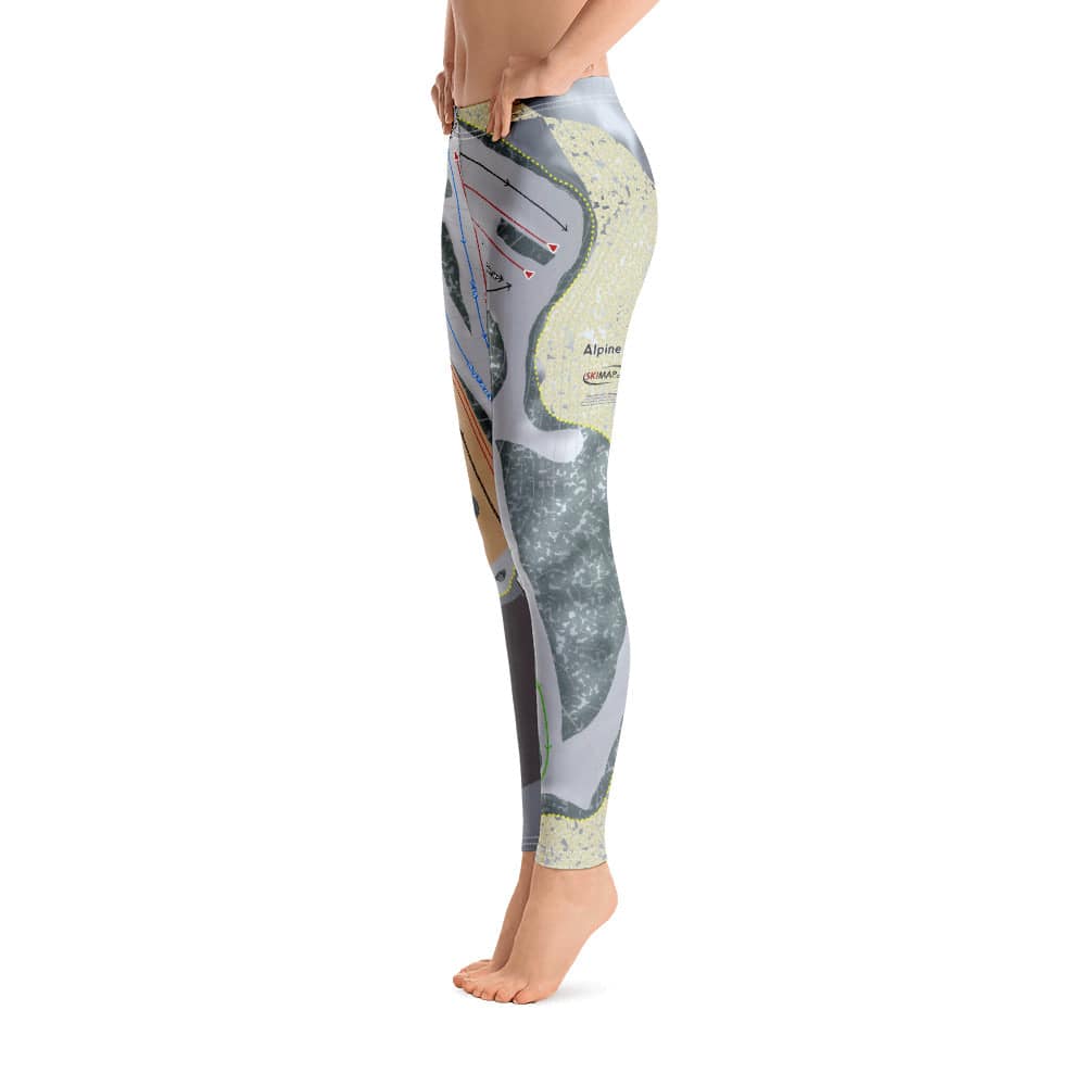Alpine Valley, Wisconsin Ski Trail Map Women's Base Layer Bottom - Powderaddicts