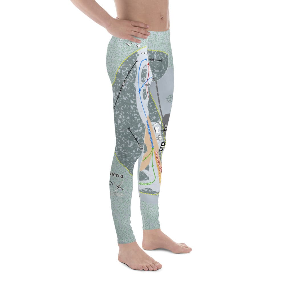 Alta Sierra, California Ski Trail Map Men's Base Layer Bottom - Powderaddicts
