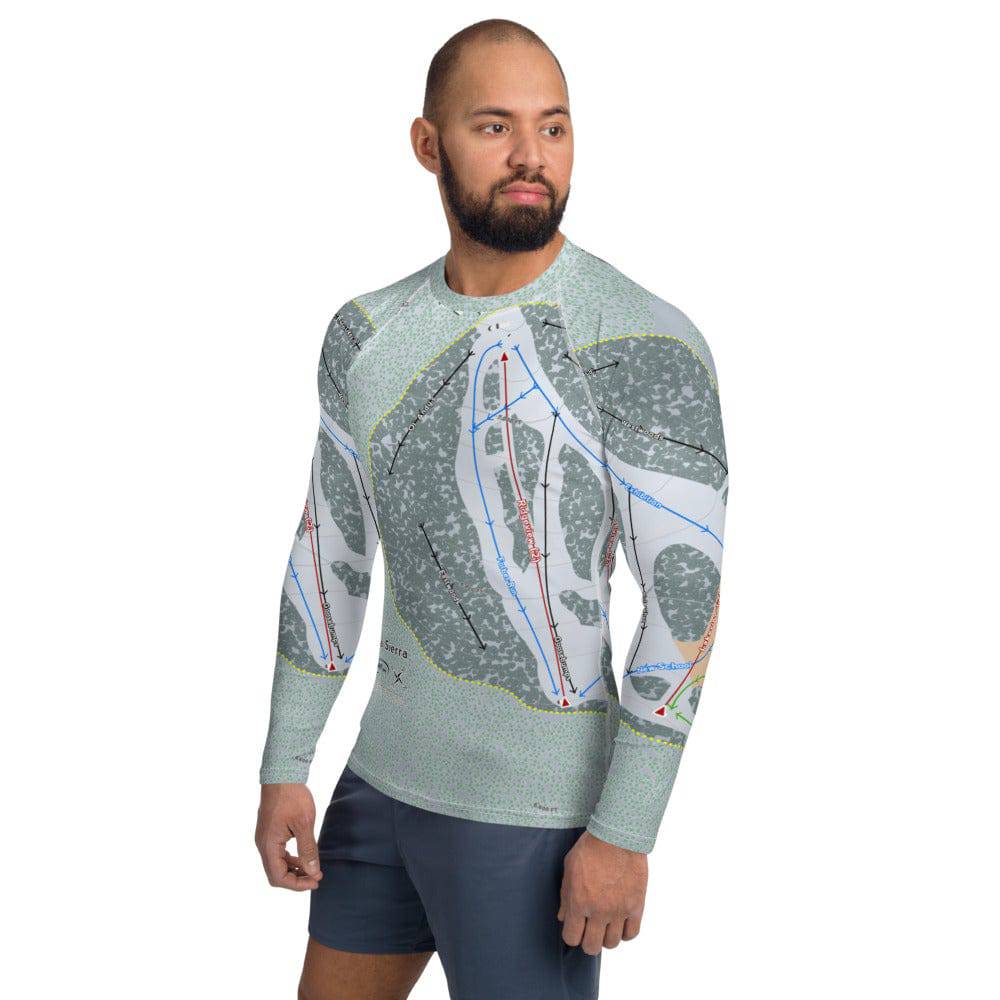 Alta Sierra, California Ski Trail Map Men's Base Layer Top - Powderaddicts
