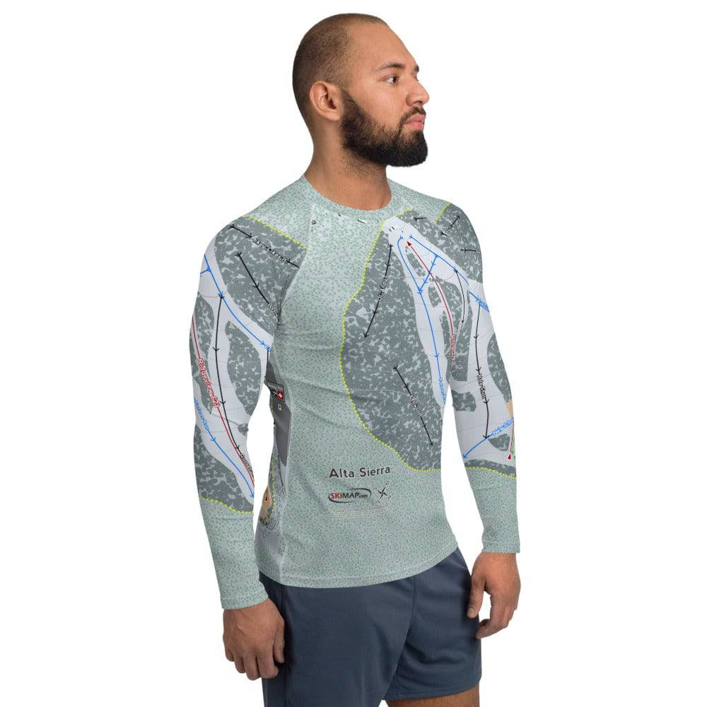 Alta Sierra, California Ski Trail Map Men's Base Layer Top - Powderaddicts