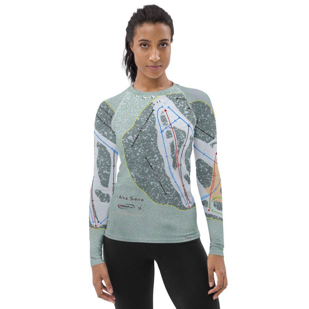 Alta Sierra, California Ski Trail Map Women's Base Layer Top