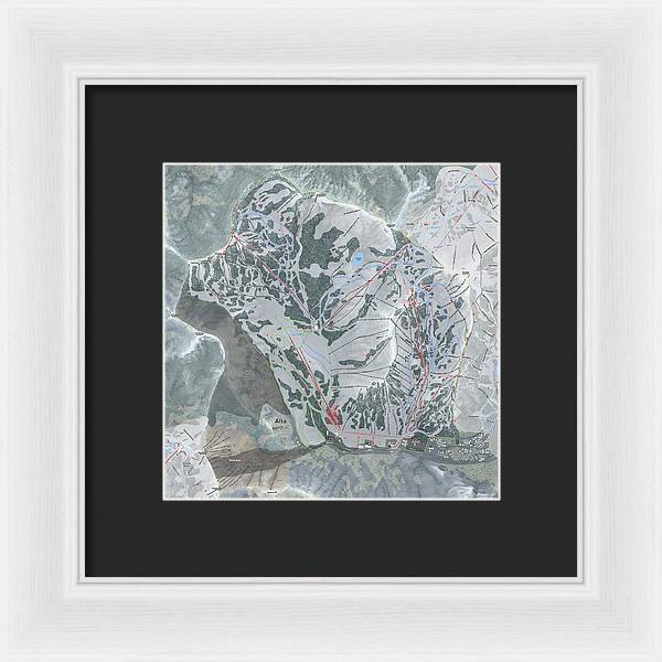 Alta Ski Trail Map - Framed Print - Powderaddicts