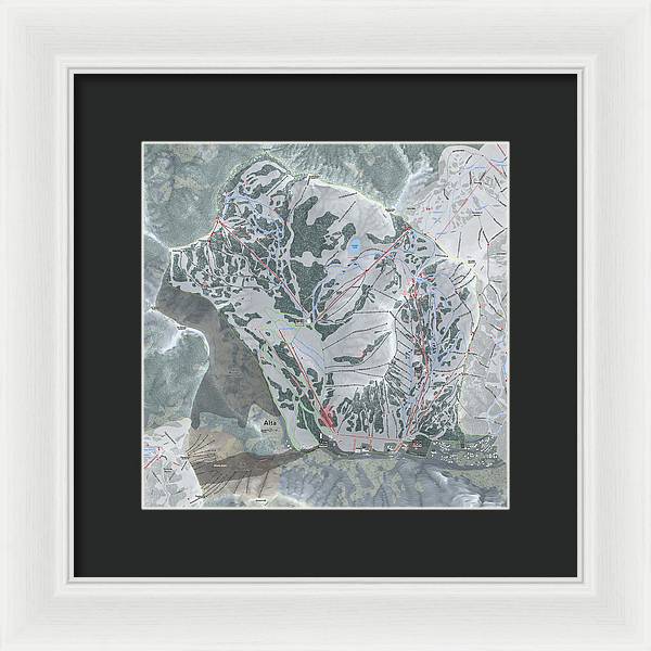 Alta Ski Trail Map - Framed Print - Powderaddicts