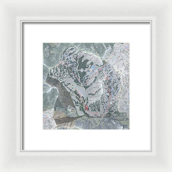 Alta Ski Trail Map - Framed Print - Powderaddicts