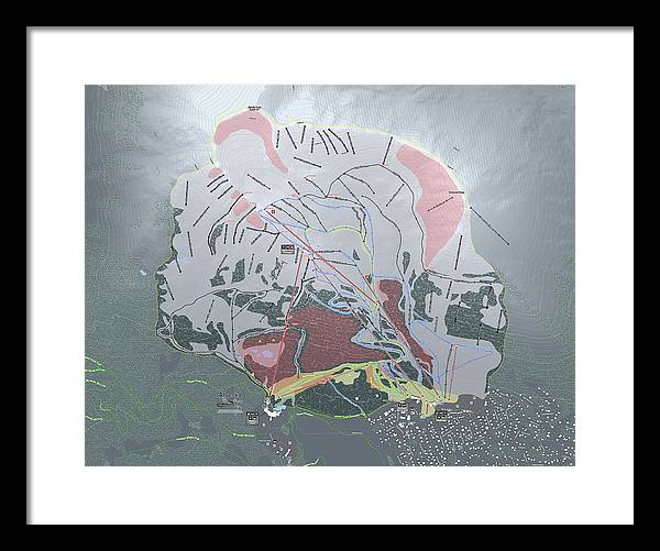 Alyeska Ski Trail Map - Framed Print - Powderaddicts