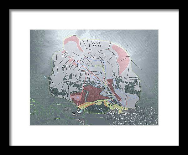 Alyeska Ski Trail Map - Framed Print - Powderaddicts