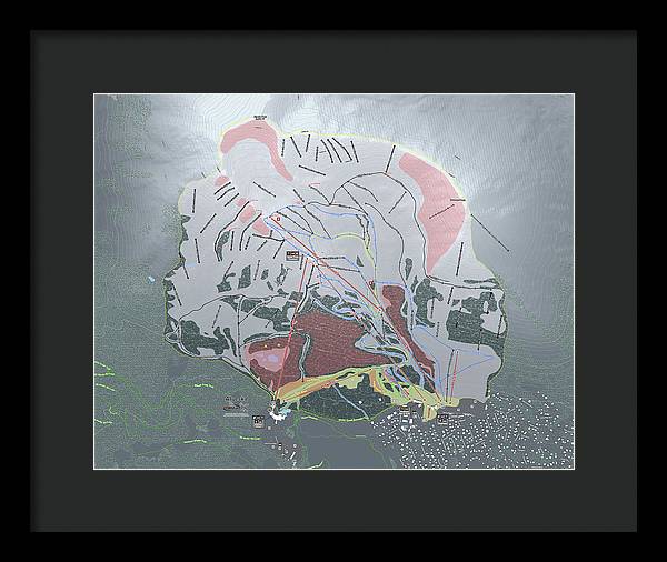 Alyeska Ski Trail Map - Framed Print - Powderaddicts