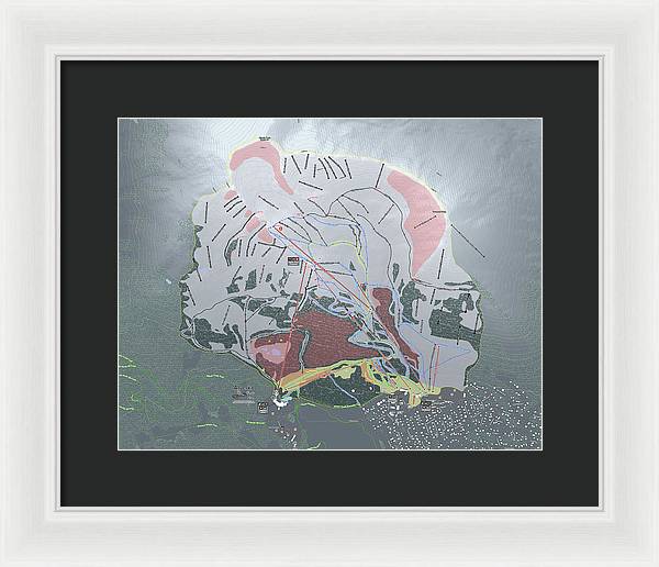 Alyeska Ski Trail Map - Framed Print - Powderaddicts